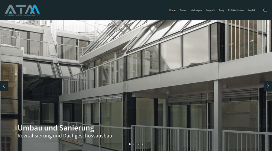 Webdesign der Website atm-zt.at