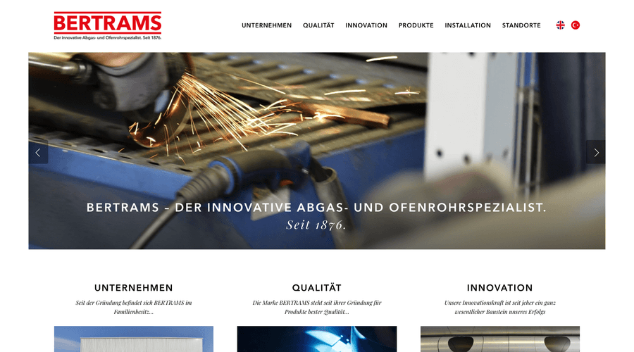 Webdesign der Website bertrams.co.at