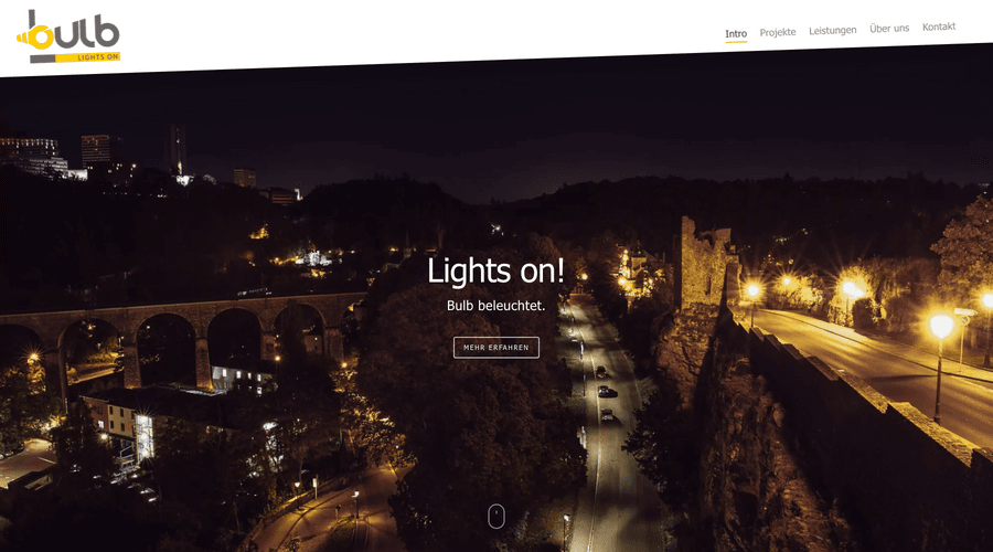 Webdesign der Website bulb.lu