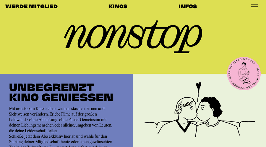 Webdesign der Website nonstopkino.at