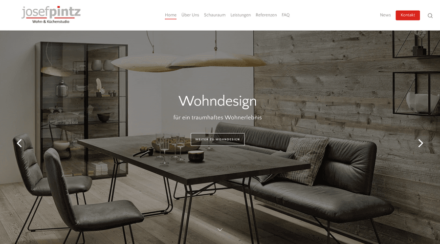 Webdesign der Website pintz.at