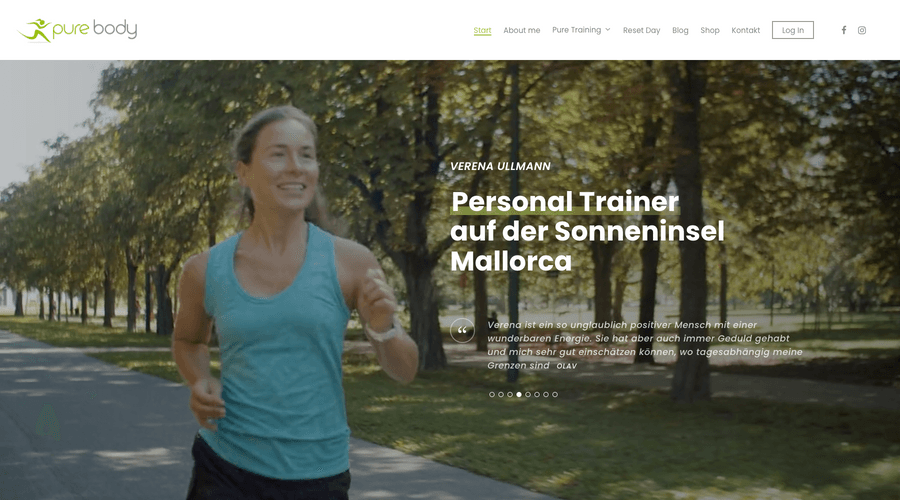 Webdesign der Website purebody.es