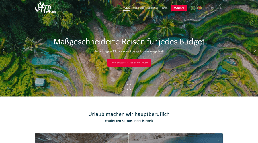 Webdesign der Website satotours.at